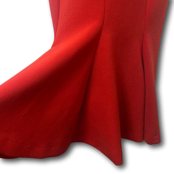 Zac Posen Womens Midi Cocktail & Party Dress XS V-Neck Red Halter Dress - Picture 16 of 16